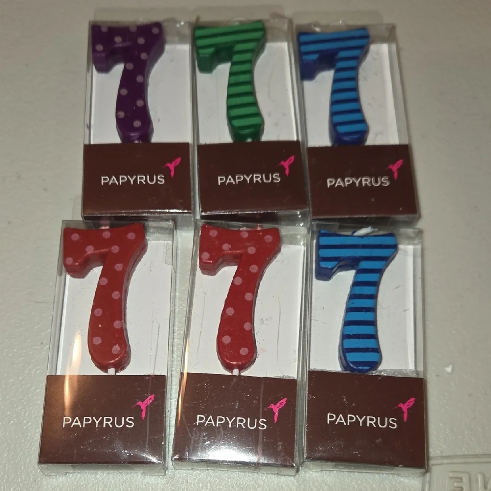 Papyrus Colorful Number 7 Cake Candles